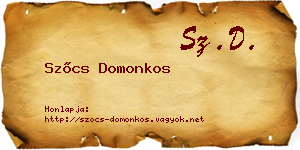 Szőcs Domonkos névjegykártya